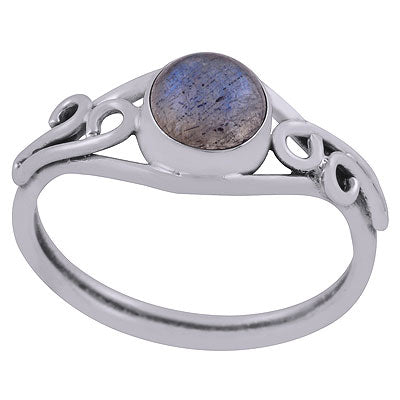 Stunning Handcrafted Wire Work Around Labradorite Round Shape 925 Sterling Solid Silver Ring - R3403126-5