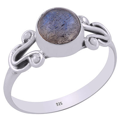 Beautiful Handcrafted Wire Work Around Labradorite Round Shape 925 Sterling Solid Silver Ring - R3403128-5