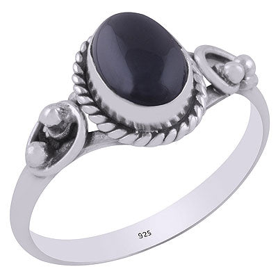 Gorgeous Handcrafted Rawa And Wire Work Around Black Onyx Oval Shape 925 Sterling Solid Silver Ring - R3403132-11