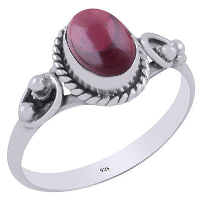 Gorgeous Handcrafted Rawa And Wire Work Around Garnet Oval Shape 925 Sterling Solid Silver Ring - R3403132-2