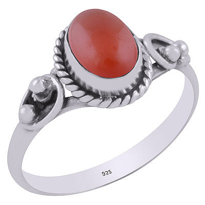 Gorgeous Handcrafted Rawa And Wire Work Around Carnelian Oval Shape 925 Sterling Solid Silver Ring - R3403132-6