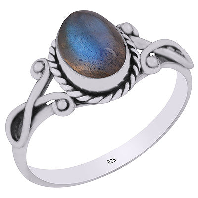 Gorgeous Twisted Wire Work Around Labradorite Oval Shape 925 Sterling Solid Silver Ring - R3403148-4