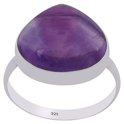 Beautiful Elongated Gemstone Amethyst Drop Shape 925 Sterling Solid Silver Ring - R3403196-13