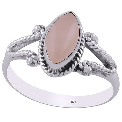 Beautiful Twisted Wire Work Around Rose Quartz Marquise Shape 925 Sterling Solid Silver Ring - R3403201-15