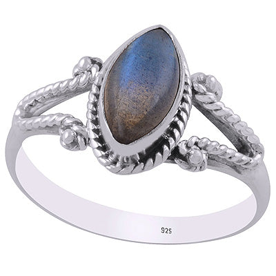 Beautiful Twisted Wire Work Around Labradorite Marquise Shape 925 Sterling Solid Silver Ring - R3403201-5