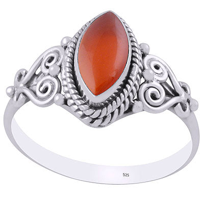 Gorgeous Wire Coil Work Around Carnelian Marquise Shape 925 Sterling Solid Silver Ring - R3403205-7