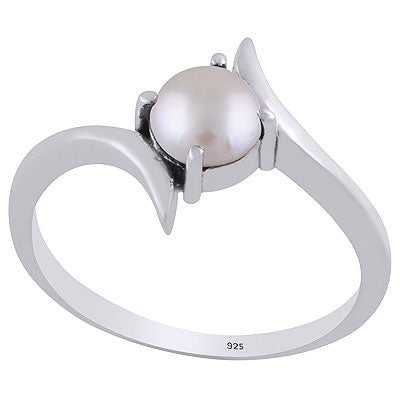 Alluring Handcrafted Work Around Pearl Round Shape 925 Sterling Solid Silver Ring - R3403239-12