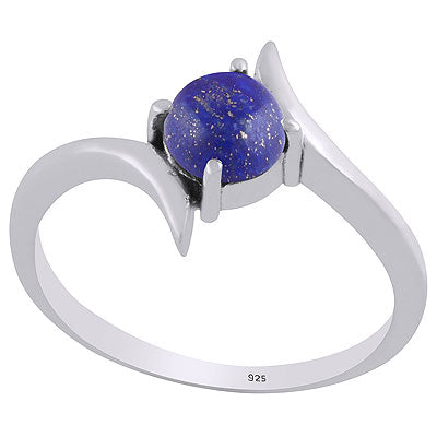 Alluring Handcrafted Work Around Lapis Round Shape 925 Sterling Solid Silver Ring - R3403239-6