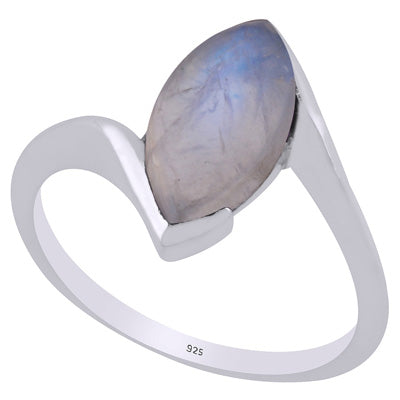 Beautiful Gemstone Seated Rainbow Moonstone Marquise Shape 925 Sterling Solid Silver Ring - R3403249-4