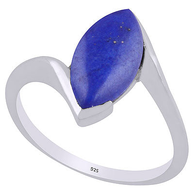 Beautiful Gemstone Seated Lapis Marquise Shape 925 Sterling Solid Silver Ring - R3403249-6