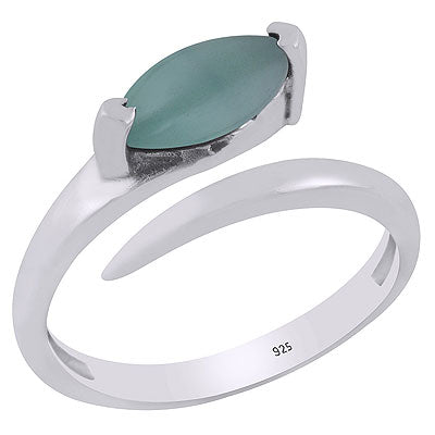 Alluring Shank Around Aqua Chalcedony Marquise Shape 925 Sterling Solid Silver Ring - R3403250-10