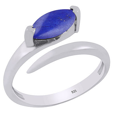 Alluring Shank Around Lapis Marquise Shape 925 Sterling Solid Silver Ring - R3403250-6
