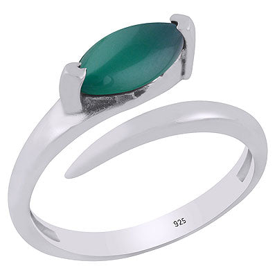Alluring Shank Around Green Onyx Marquise Shape 925 Sterling Solid Silver Ring - R3403250-8