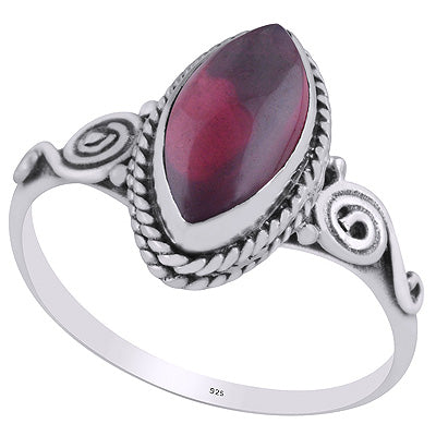 Stunning Coil Work Around Garnet Marquise Shape 925 Sterling Solid Silver Ring - R3403259-2