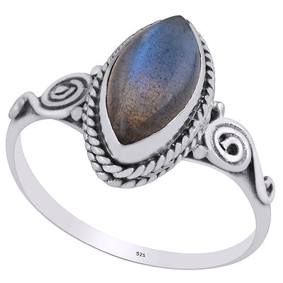 Stunning Coil Work Around Labradorite Marquise Shape 925 Sterling Solid Silver Ring - R3403259-5