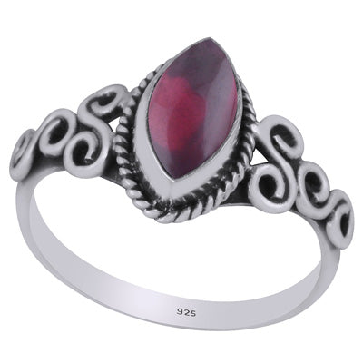 Gorgeous Wire Work Around Garnet Marquise Shape 925 Sterling Solid Silver Ring - R3403265-2