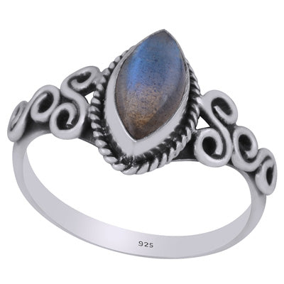 Gorgeous Wire Work Around Labradorite Marquise Shape 925 Sterling Solid Silver Ring - R3403265-5