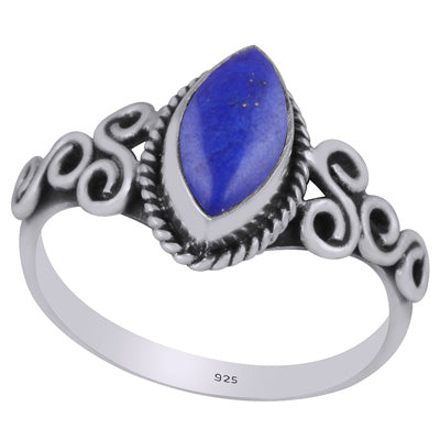 Gorgeous Wire Work Around Lapis Marquise Shape 925 Sterling Solid Silver Ring - R3403265-6
