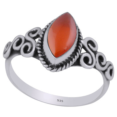 Gorgeous Wire Work Around Carnelian Marquise Shape 925 Sterling Solid Silver Ring - R3403265-7