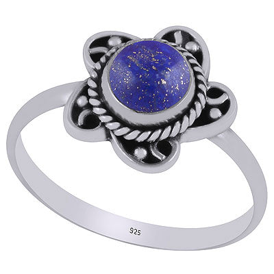 Gorgeous Twisted Wire Work Around Lapis Round Shape 925 Sterling Solid Silver Ring - R3403269-6