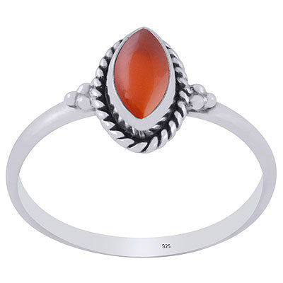 Beautiful Rawa And Wire Work Around Carnelian Marquise Shape 925 Sterling Solid Silver Ring - R3403277-27