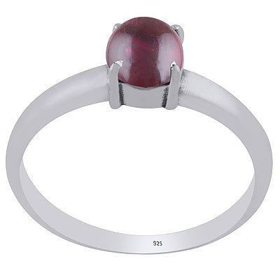 Stunning Prong Setting Around Garnet Round Shape 925 Sterling Solid Silver Ring - R3403288-2