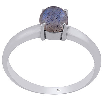Stunning Prong Setting Around Labradorite Round Shape 925 Sterling Solid Silver Ring - R3403288-5