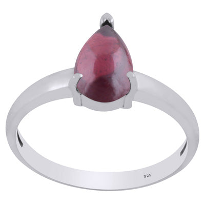 Alluring Prong Setting Around Garnet Pear Shape 925 Sterling Solid Silver Ring - R3403290-2