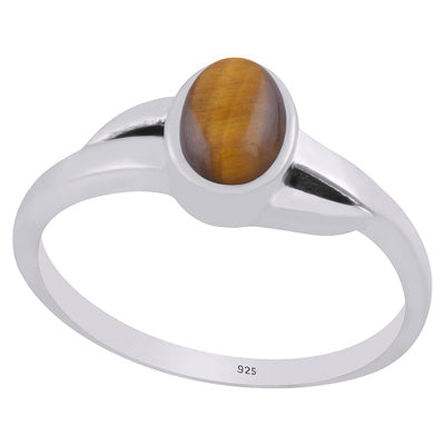 Gorgeous Shank Around Tiger's Eye Oval Shape 925 Sterling Solid Silver Ring - R3403306-11
