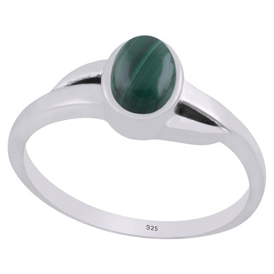 Gorgeous Shank Around Malachite Oval Shape 925 Sterling Solid Silver Ring - R3403306-12