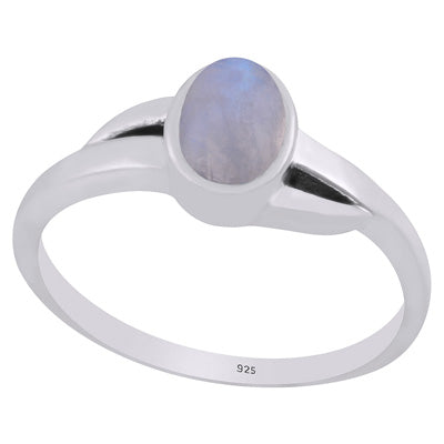Gorgeous Shank Around Rainbow Moonstone Oval Shape 925 Sterling Solid Silver Ring - R3403306-4