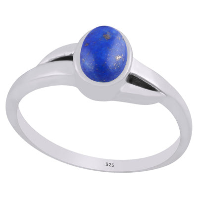 Gorgeous Shank Around Lapis Oval Shape 925 Sterling Solid Silver Ring - R3403306-6