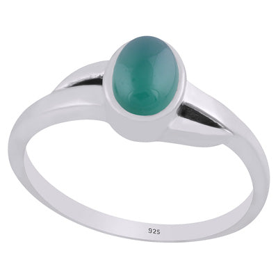 Gorgeous Shank Around Green Onyx Oval Shape 925 Sterling Solid Silver Ring - R3403306-8