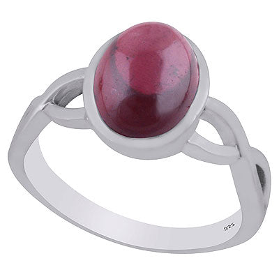 Gorgeous Twisted Shank Around Garnet Oval Shape 925 Sterling Solid Silver Ring - R3403309-2