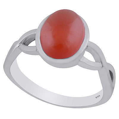 Gorgeous Twisted Shank Around Carnelian Oval Shape 925 Sterling Solid Silver Ring - R3403309-7