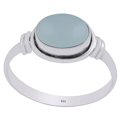 Beautiful Wire Work Around Aqua Chalcedony Oval Shape 925 Sterling Solid Silver Ring - R3403319-10
