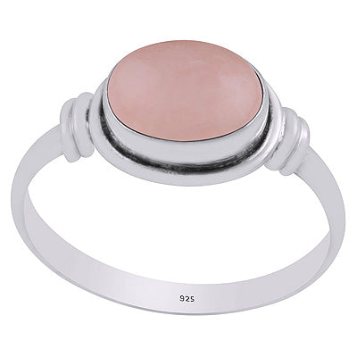 Beautiful Wire Work Around Rose Quartz Oval Shape 925 Sterling Solid Silver Ring - R3403319-13
