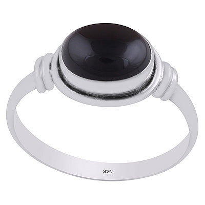 Beautiful Wire Work Around Black Onyx Oval Shape 925 Sterling Solid Silver Ring - R3403319-14