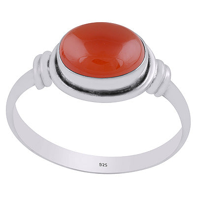 Beautiful Wire Work Around Carnelian Oval Shape 925 Sterling Solid Silver Ring - R3403319-7