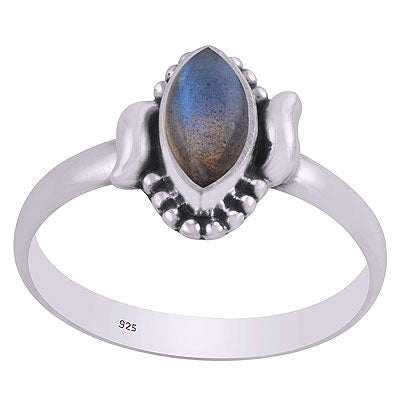 Gorgeous Handcrafted Design Rawa Work Labradorite Marquise Shape 925 Sterling Solid Silver Ring - R3403329-5