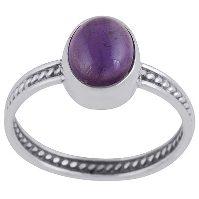 Gorgeous Rawa Work Shank Around Amethyst Oval Shape 925 Sterling Solid Silver Ring - R3403335-1