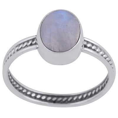 Gorgeous Rawa Work Shank Around Rainbow Moonstone Oval Shape 925 Sterling Solid Silver Ring - R3403335-4