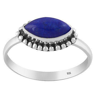 Gorgeous Rawa Work Around Lapis Marquise Shape 925 Sterling Solid Silver Ring - R3403343-6