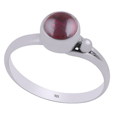 Stunning Rawa Work Around Garnet Round Shape 925 Sterling Solid Silver Ring - R3403368-2