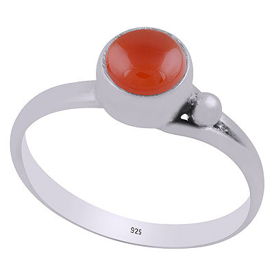 Stunning Rawa Work Around Carnelian Round Shape 925 Sterling Solid Silver Ring - R3403368-7