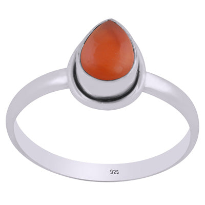 Gorgeous Handcrafted Carnelian Pear Shape 925 Sterling Solid Silver Ring - R3403369-7
