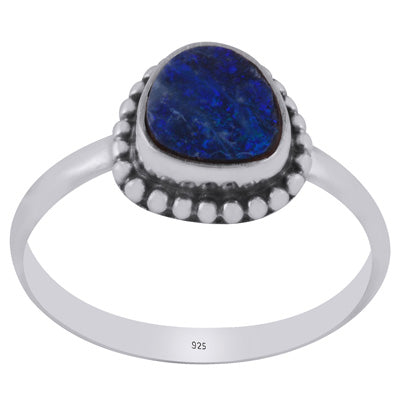Gorgeous Rawa Work Around Australian Opal Fancy Shape 925 Sterling Solid Silver Ring - R3403376-87