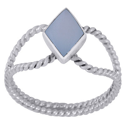 Alluring Handcrafted Shank Around Shell Rhombus Shaped 925 Sterling Solid Silver Ring - R3403383-18