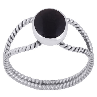 Alluring Handcrafted Shank Around Black Onyx Oval Shape 925 Sterling Solid Silver Ring - R3403383-6