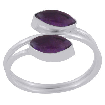 Beautiful Shank Around Amethyst Marquise Shape 925 Sterling Solid Silver Ring - R3403397-1